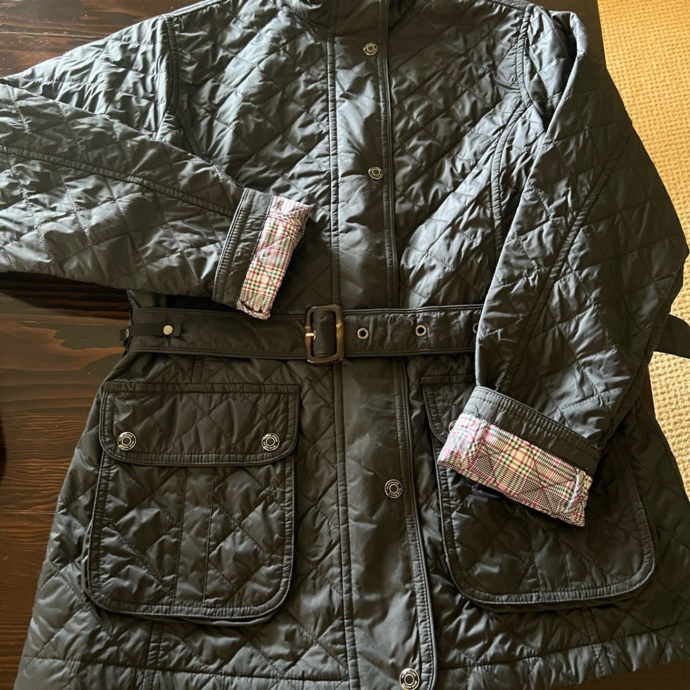 Peter Millar Quilted Black Belted Jacket